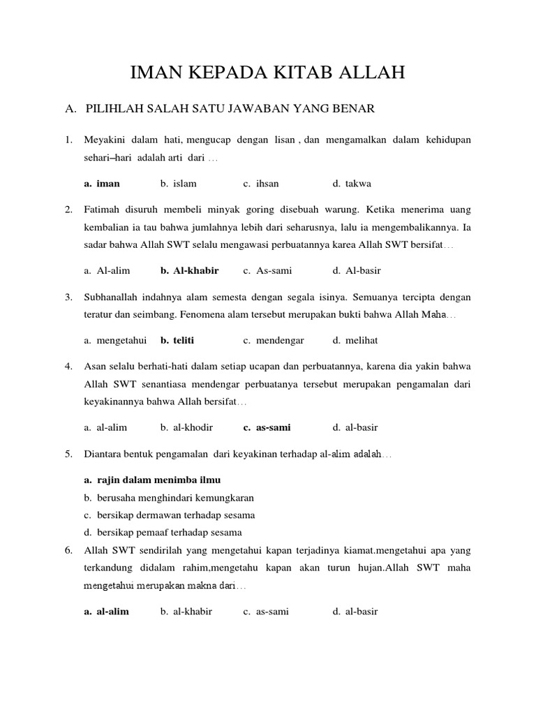 Iman Kepada Kitab Allah