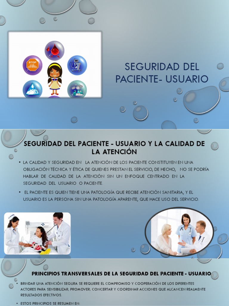 SEGURIDAD DEL Paciente | PDF | Seguridad del paciente | Lavado de manos