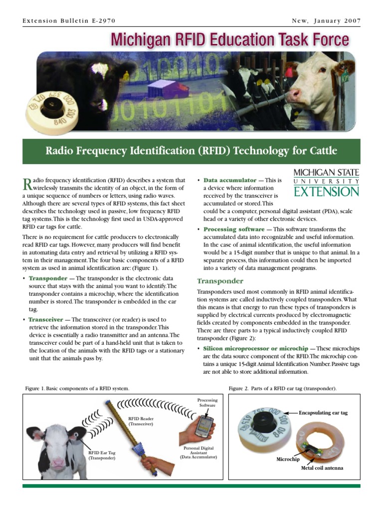 RFID Technology for Cattle Management | PDF | Radio Frequency ...