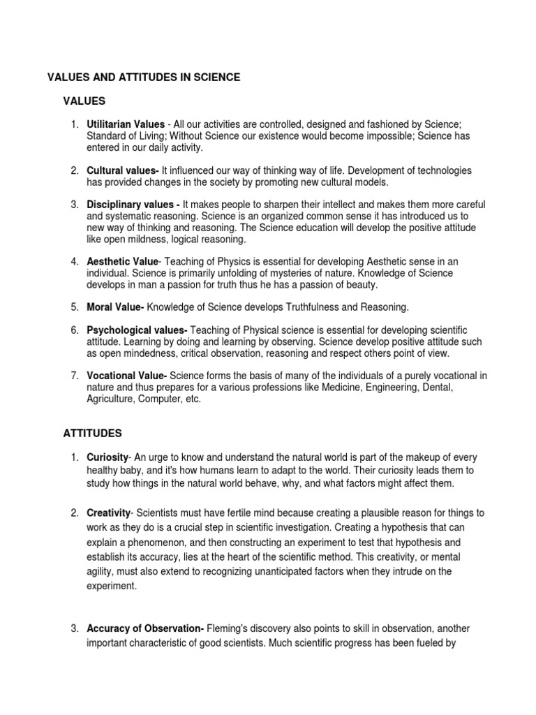 Values In Biology Scientific Method Experiment
