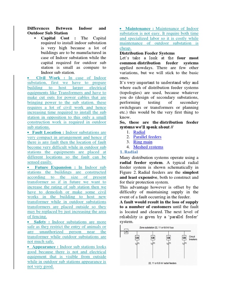Differences Between Indoor and Outdoor Sub Station Electrical