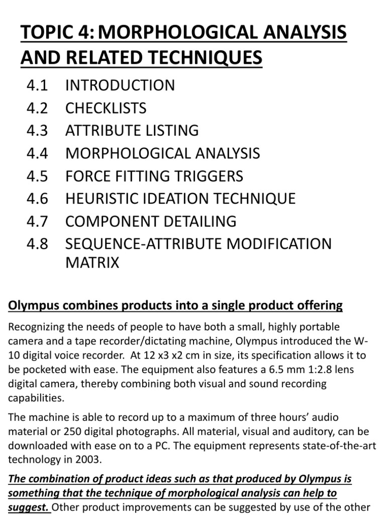 Morphological Analysis Techniques | PDF | Advertising | Heuristic