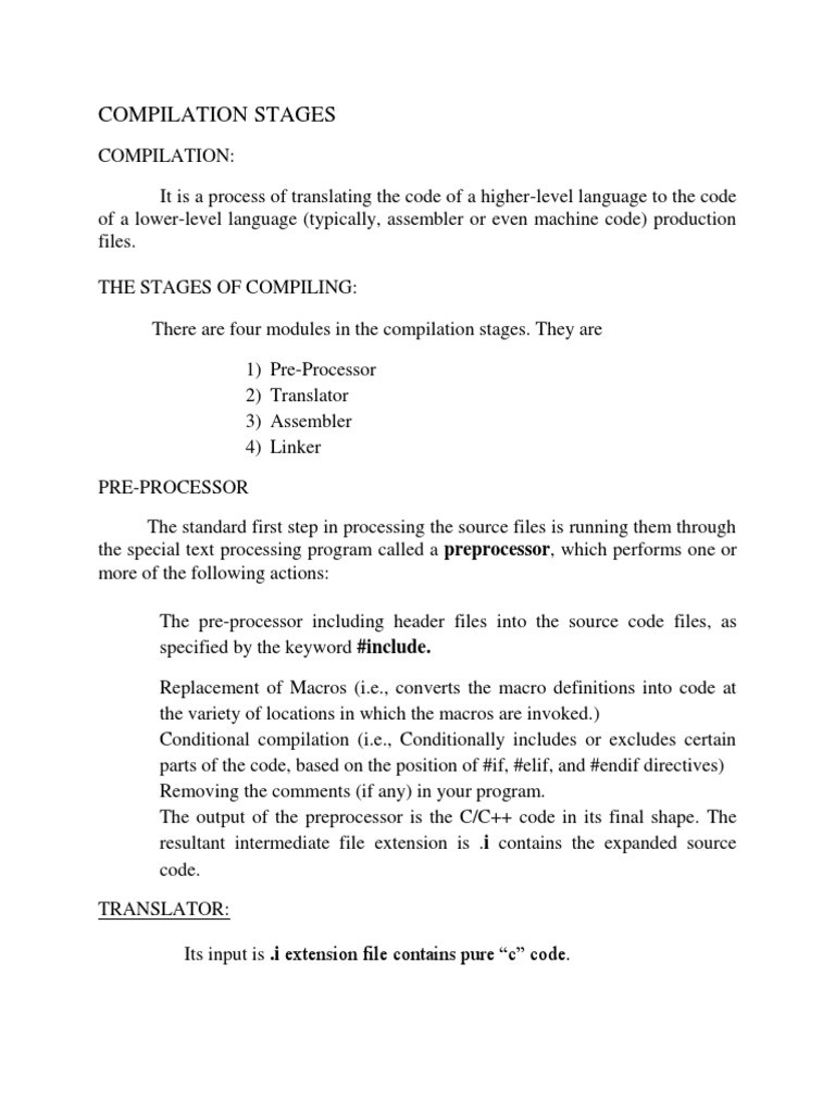 Compilation Stages | Assembly Language | Compiler