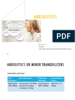 Anxiolytics: Divya K Y Lecturer SQU, Dept of Community&Mental Health Nursing