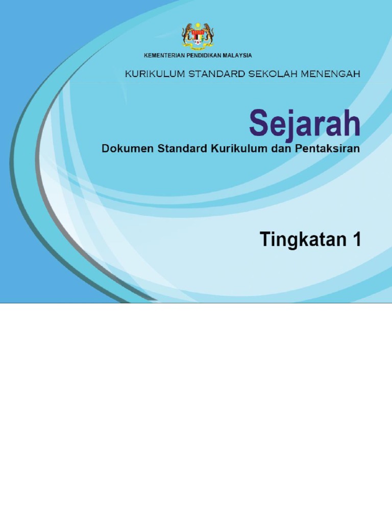 DSKP KSSM Sejarah Tingkatan 1  PDF