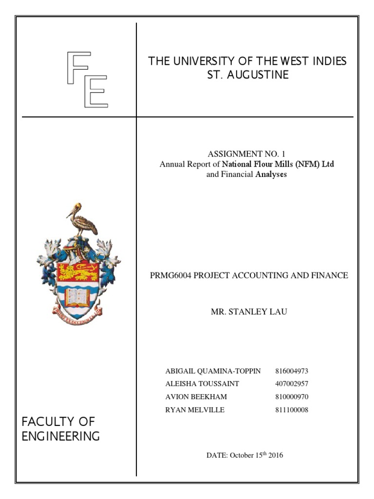 PRMG6004 Coursework 1 2013 To 2015 NFM Annual Report Analysis (Group
