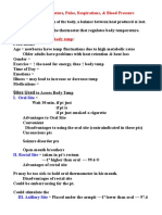 Vital Signs: Temperature Hypothalamus