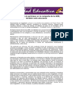 El magisterio al participar en la campaña de la ADE, también está educando