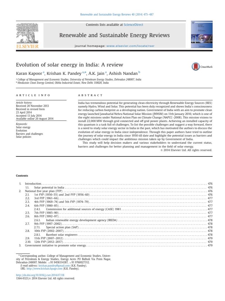 Evolution of Solar Energy in India | PDF | Solar Energy | Renewable Energy