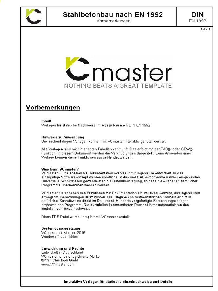 Bewehren Nach Din En 1992 1 1 Ec2 Pdf