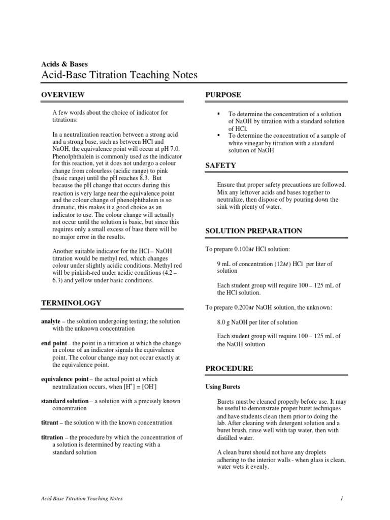 Titration Notes PDF