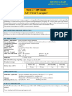 Technical Data Sheet for Touchwood AC Clear Lacquer