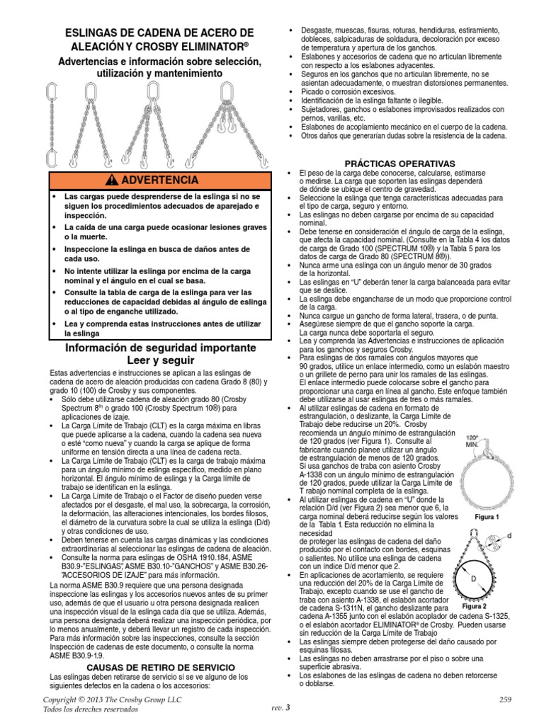 Eslingas de cadena de acero asme b30 9 pdf pdf rieles qu mica