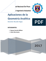 Aplicaciones de La Geometría Analítica: Universidad Nacional de Piura Facultad de Ingeniería Industrial