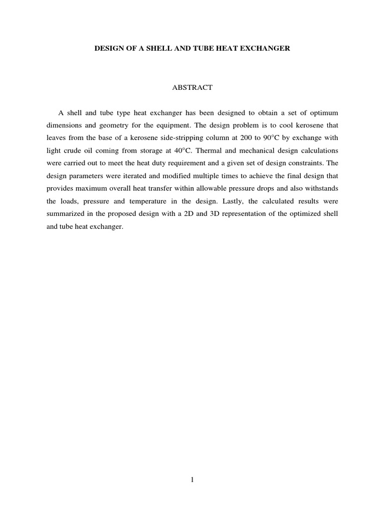 Shell and Tube Heat Exchanger Design | PDF | Heat Exchanger | Heat Transfer
