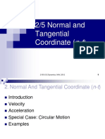 Normal and Tangential Coordinate (n-t) Motion
