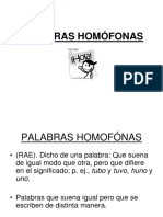 Palabras Hómofonas