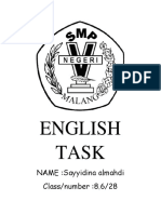 English Task: NAME:Sayyidina Almahdi Class/number:8.6/28
