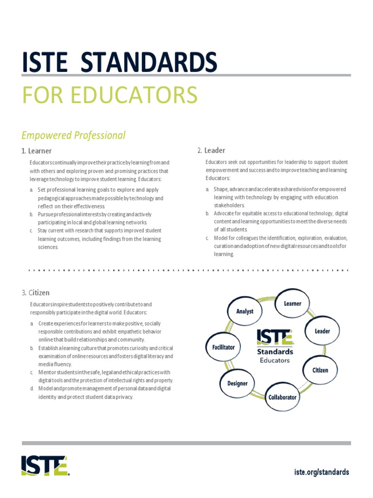 ISTE Standards For Educators (Permitted Educational Use) | PDF ...