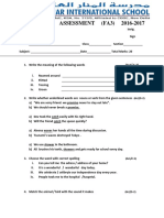 Formative Assessment (FA3) 2016-2017