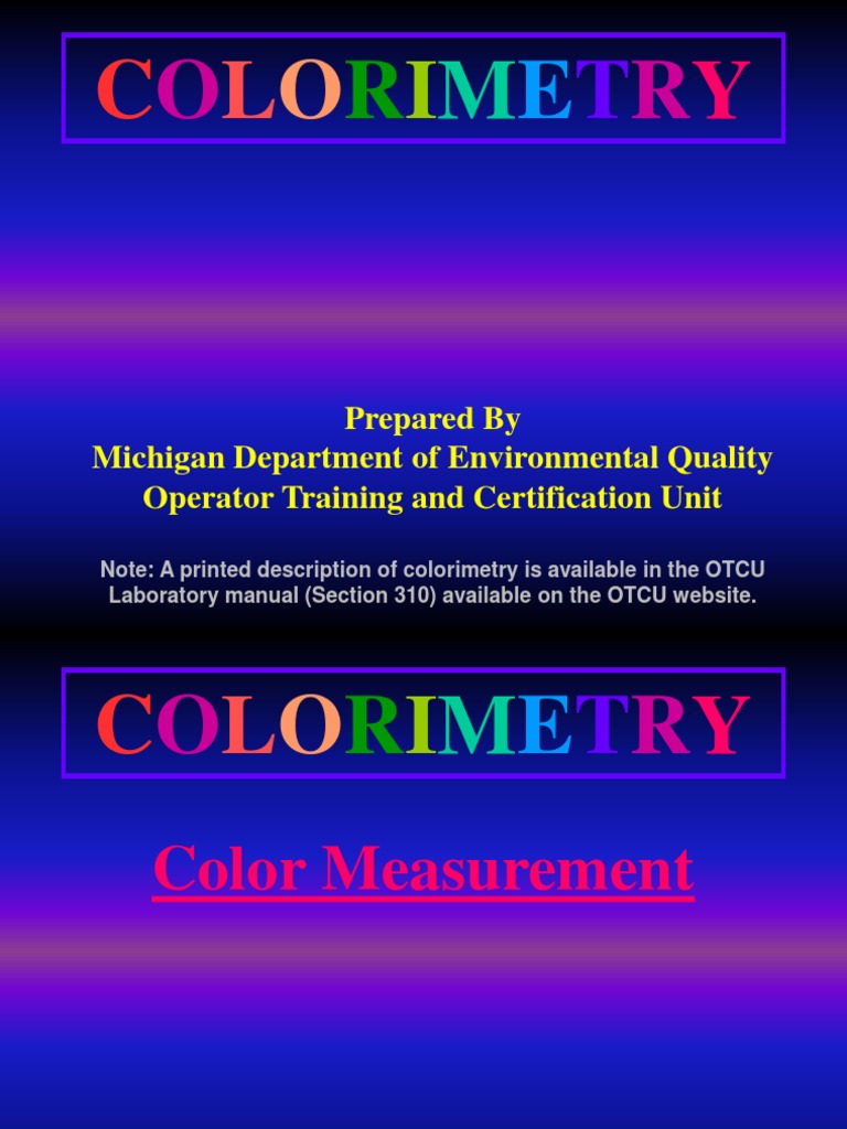 WRD Ot Colorimetry Basics 445264 7 PDF Spectrophotometry Absorbance