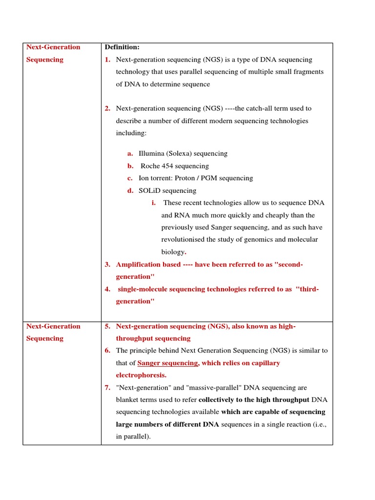 Next-Generation Sequencing Overview | PDF | Dna Sequencing | Genomics