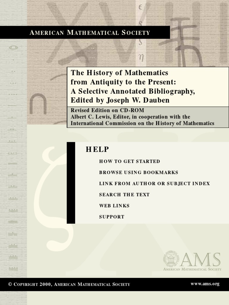 Joseph W Dauben The History Of Mathematics From Antiquity - 