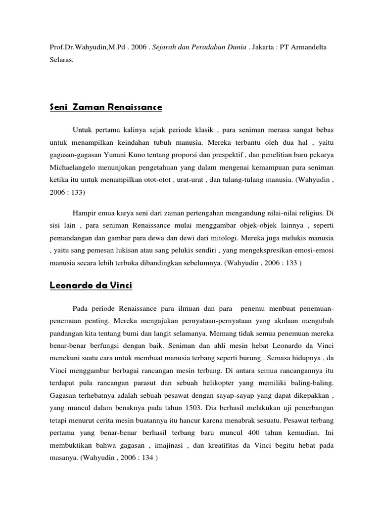 Seni dan Penemuan Zaman Renaissance | PDF