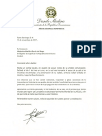 Carta Del Presidente Danilo Medina A Alejandro Abellán García de Diego, Embajador de España en La República Dominicana