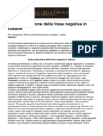 Accademia Della Crusca - Sulla Costruzione Della Frase Negativa in Italiano - 2014-06-05