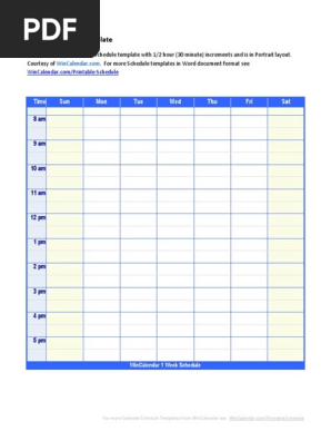 Schedule Weekly