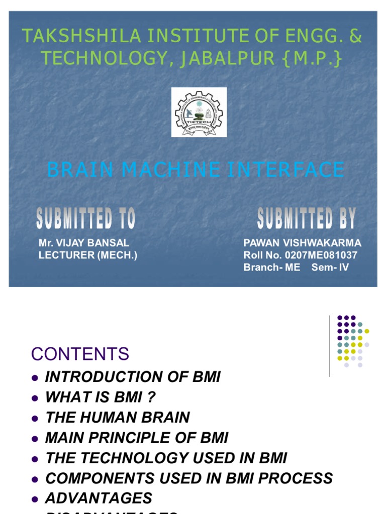 Brain Machine Interface | PDF | Electroencephalography | Brain