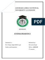 Dr. Ram Manohar Lohia National Law University Lucknow: Juvenile Deliquency