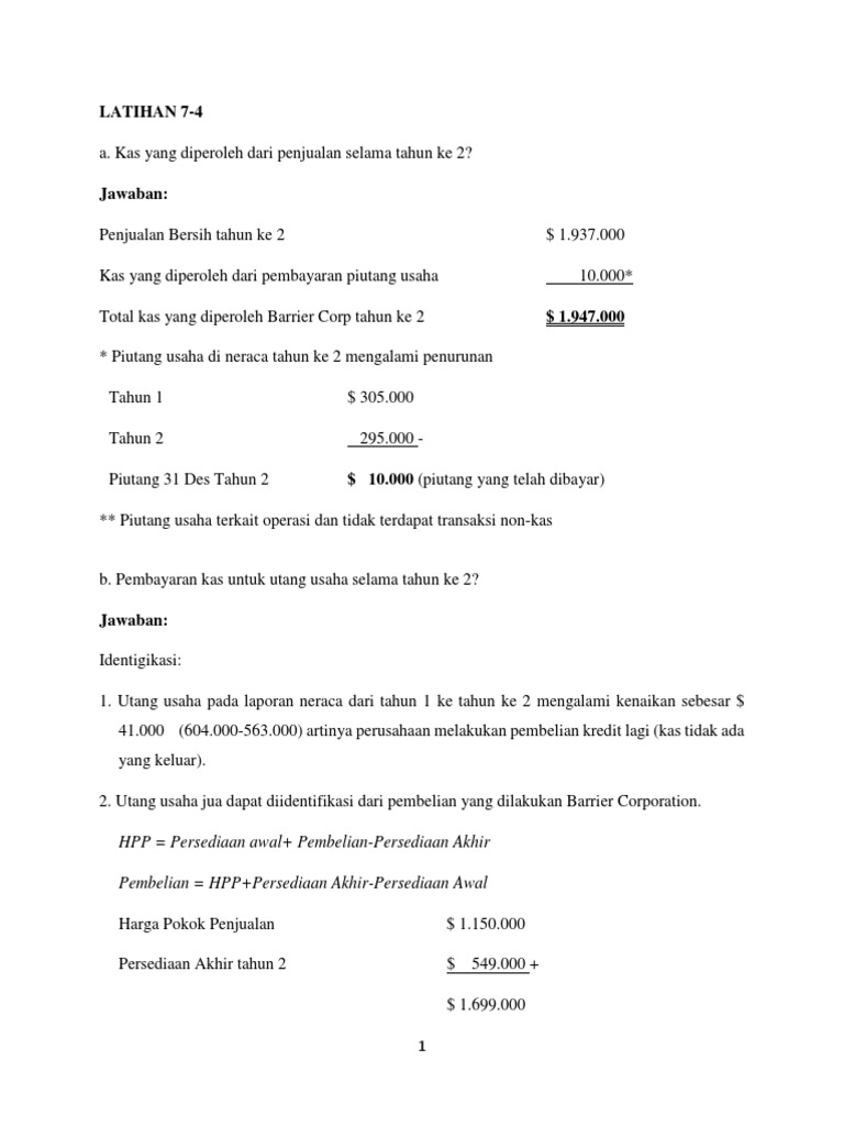 Soal Buku Arus Kas Subramanyam