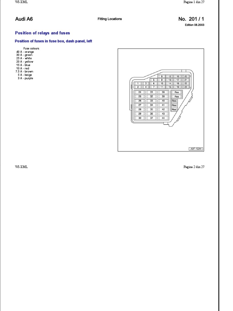 audi a6 c7 cigarette lighter fuse location Audi A6 Fuse Box Diagram Guide | PDF | Relay