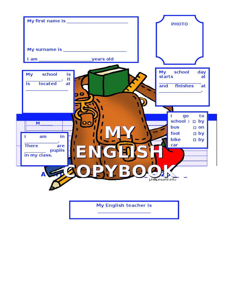 My English Copybook Template | PDF
