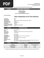 Talon Compressor and Air Tool Lubricant - SDS - English