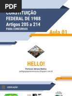 Artigos 205 a 214 PARA CONCURSOS - Aula 01 - Introdução