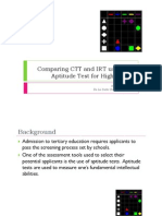 Comparing CTT and IRT Using the Aptitude Test