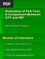 Evaluation of FLA Test: A Comparison Between CTT and Irt