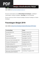 Feestdagen Belgie - Exacte Datums Op Kalender