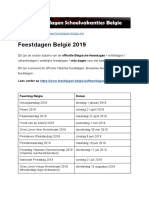 Feestdagen 2019 Belgie - Exacte Datums Op Kalender