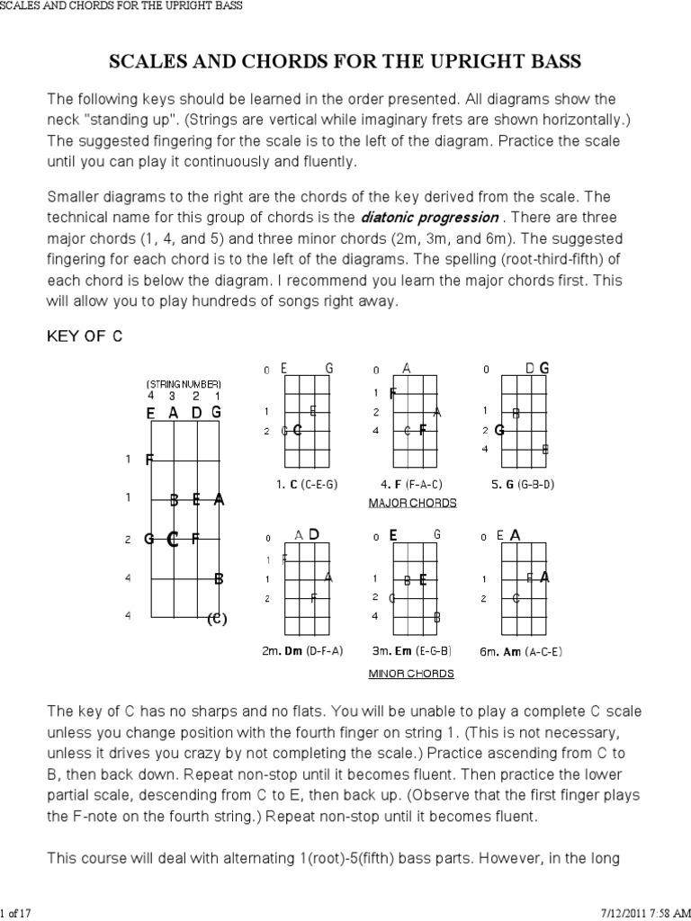 Bass Scales and Chords PDF Chord (Music) Scale (Music)