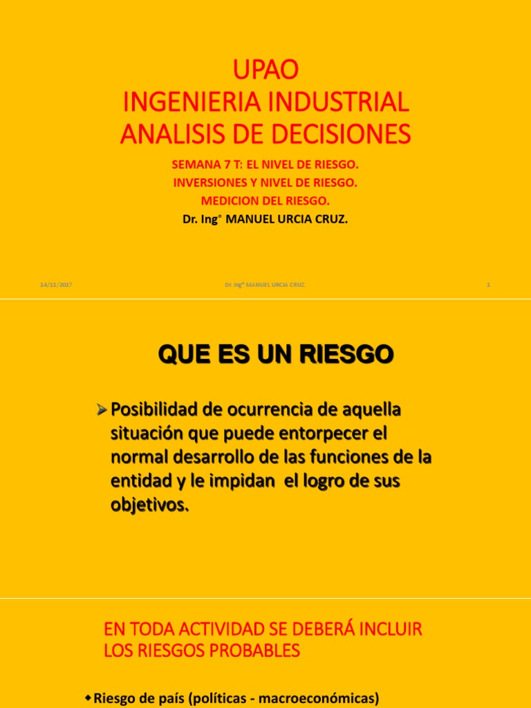 Análisis de Riesgo en Inversiones Empresariales | PDF | Toma de ...