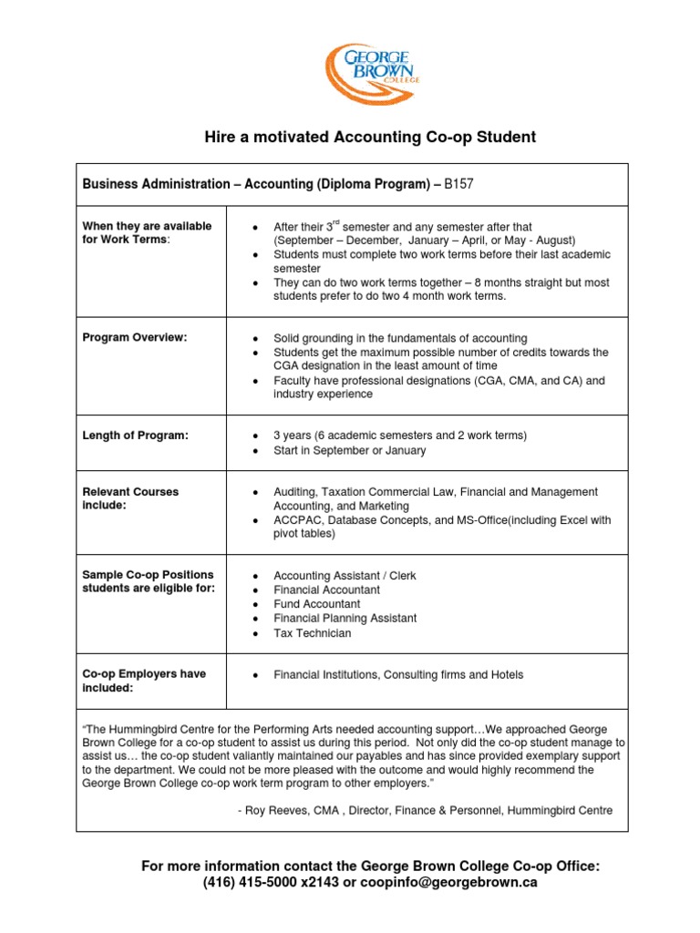 Hire Accounting Co-op Students Now | PDF | Accounting | Taxes