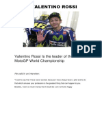 Valentino Rossi Is The Leader of The MotoGP World Championship