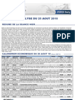 Analyse Du 25 Aout 2010: Resume de La Seance Hier