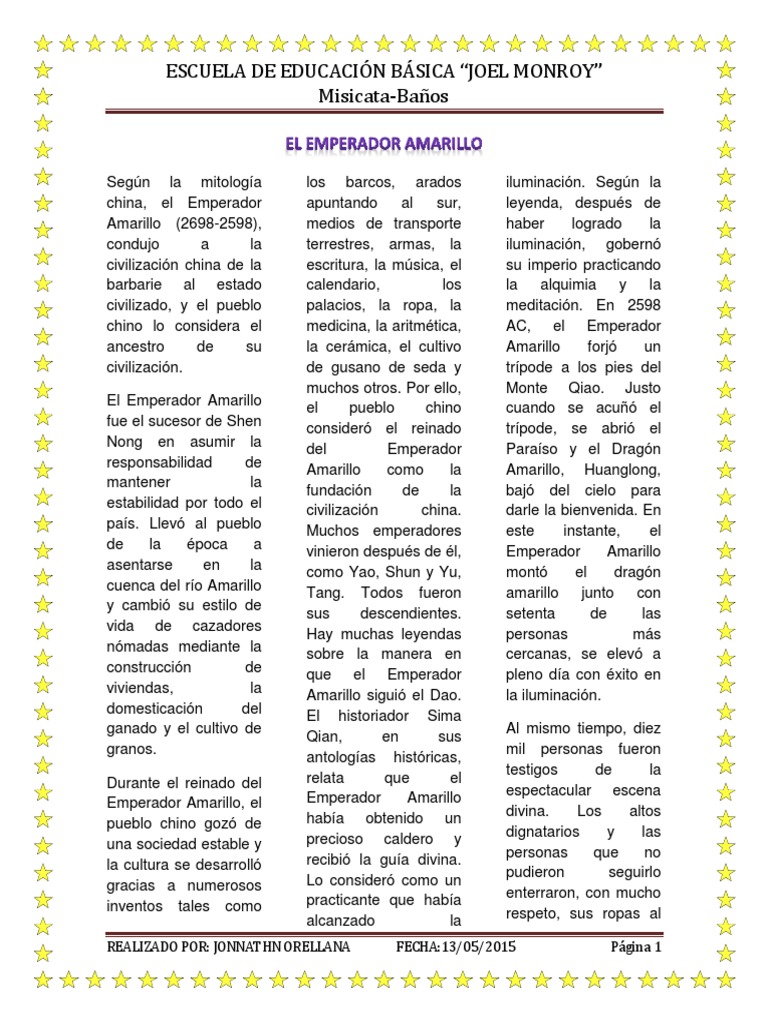 El Emperador Amarillo PDF Historia de china China