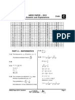 Aieee Paper - 2010 Answers and Explanations Code:: X X X 2x