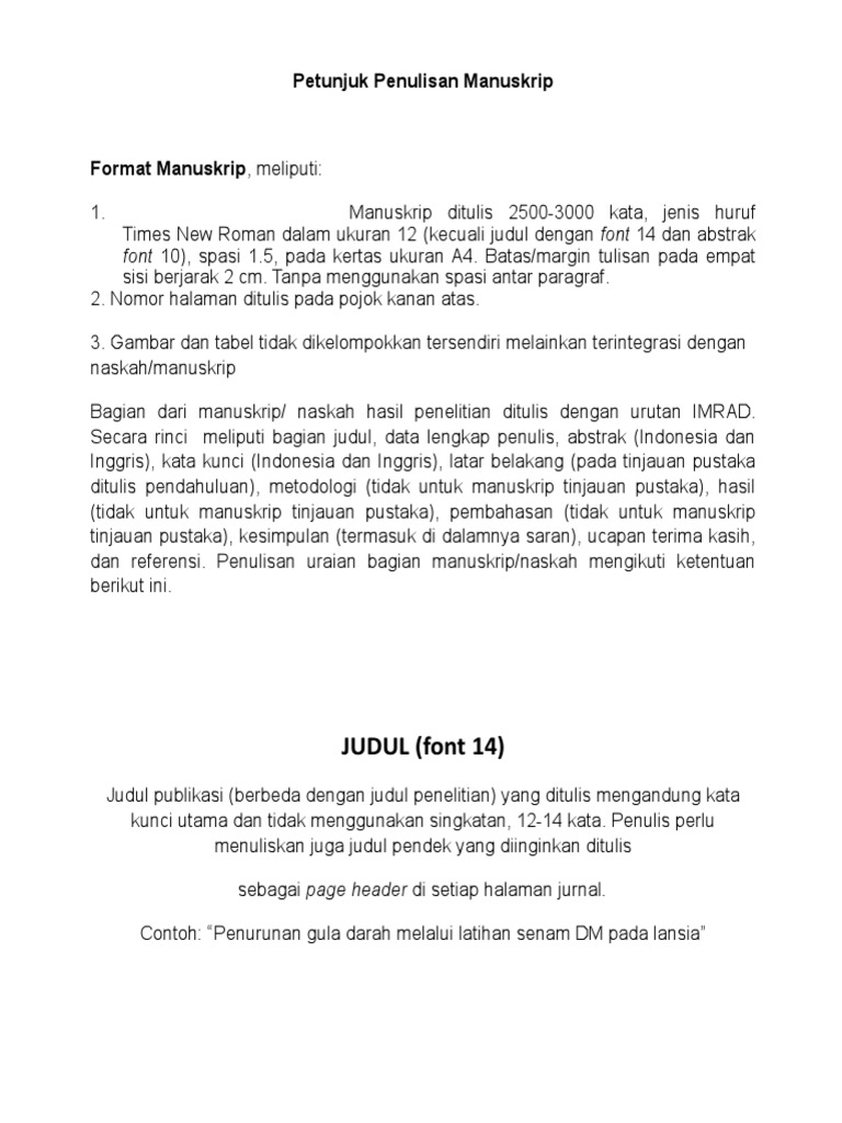 Panduan Penulisan Manuskrip Ilmiah | PDF